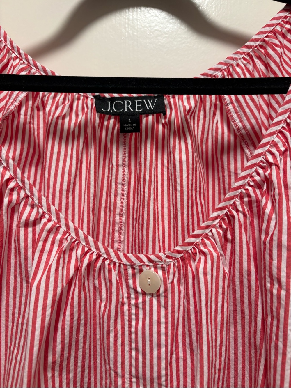 J. Crew Red and White Stripe Button-Front Maxi Dress - Picture 4 of 9